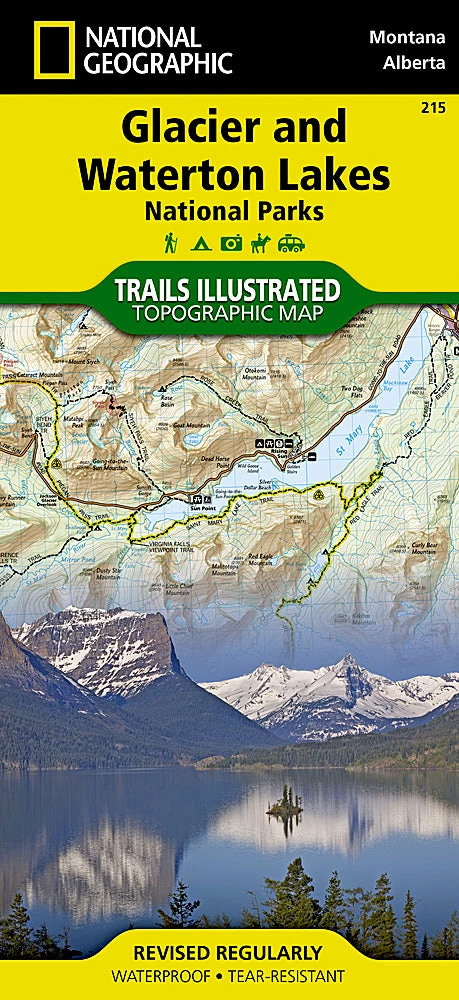 National Geographic Glacier And Waterton Lakes National Parks Map Maps